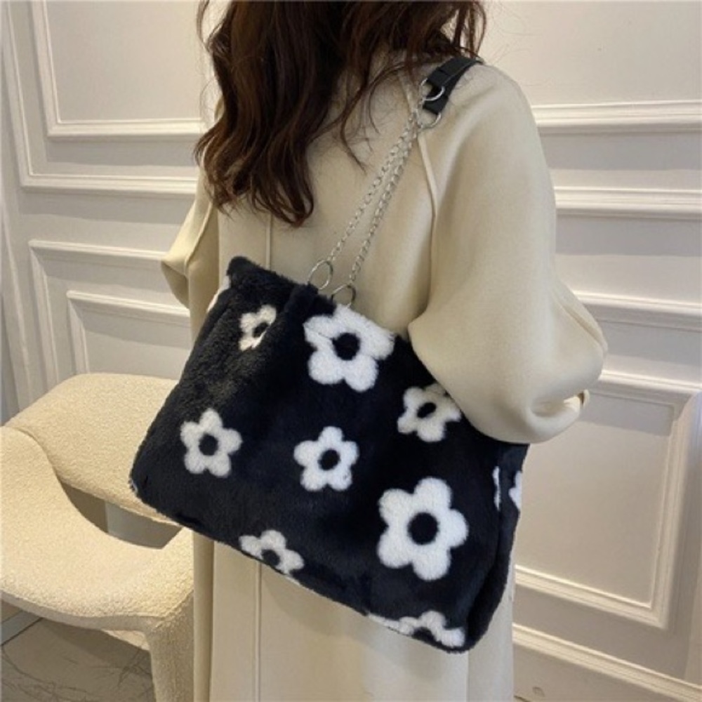NEW PLUSH floral tote large